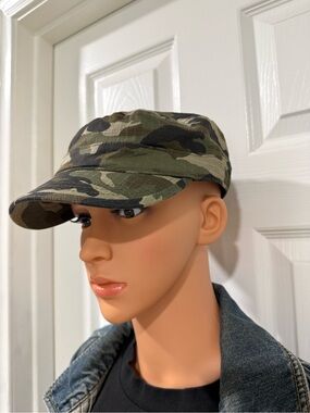 Camouflage Military Paper Boy Cap - Olive Green Camo